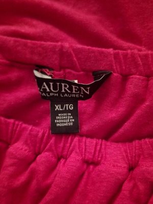 Ralph Lauren blouse like new, dark pink linen and viscose, size XL