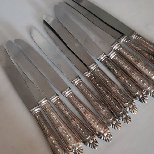 Vintage cutlery set used, silver-plated from the 1960s, 50 pieces