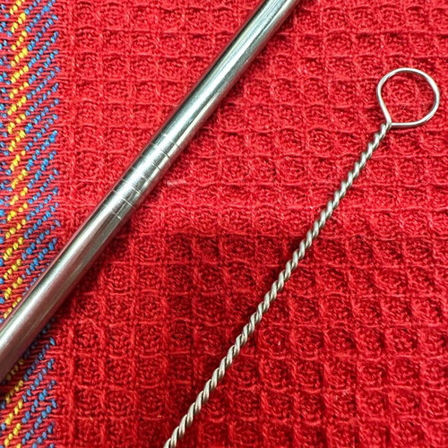Estia stainless steel metal straw new with cleaning brush