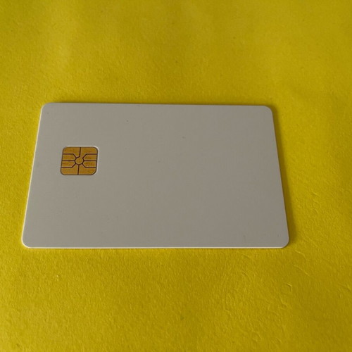 White plastic card with chip used