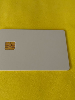 White plastic card with chip used