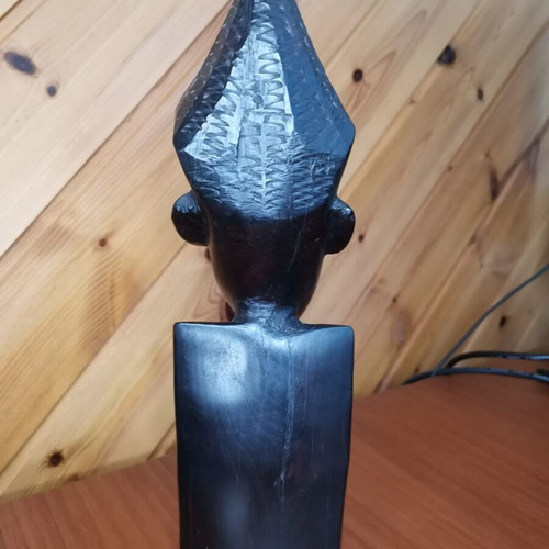 African woman head carving ebony wood like new