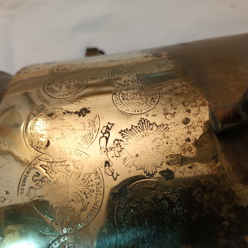 Old Russian Samovar in brass