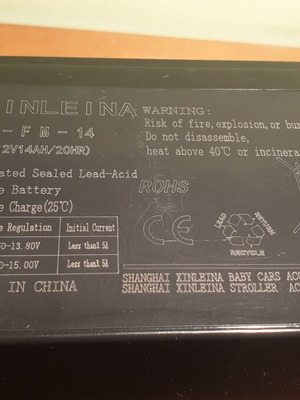 Batteries GEL Xinleina 12V/14AH/20HR used, pack of 2