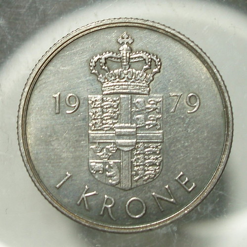 1 Krone 1979 Denmark coin used