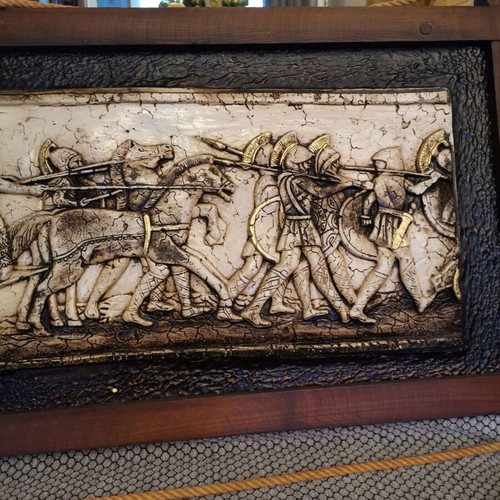 Wall painting used embossed, size 40x100 cm