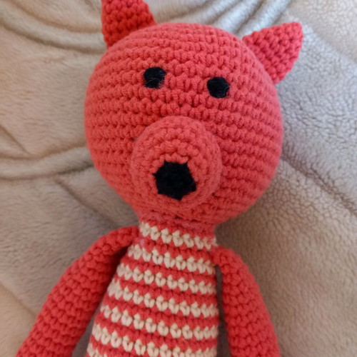 Handmade knitted fox doll 40 cm new