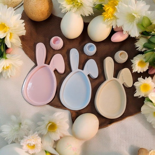 Easter mat shaped like a rabbit with candle holder new, 1 pc