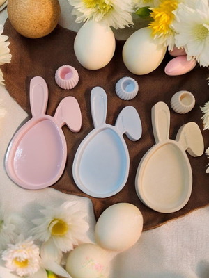 Easter mat shaped like a rabbit with candle holder new, 1 pc