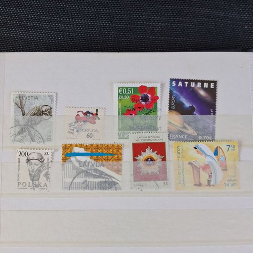 Stamp album with used worldwide collection, ideal for beginners