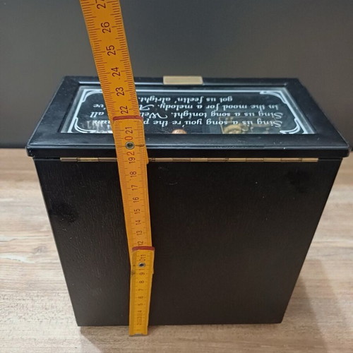 Piano music box used with compartments for small jewelry plastic