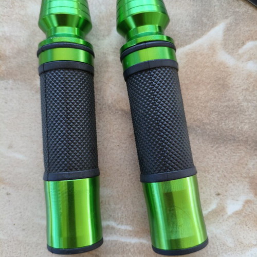 Motorcycle grips green and black like new