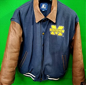Starter Michigan vintage leather sleeve jacket