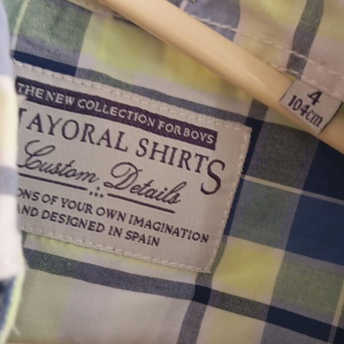 Mayoral casual plaid kids shirt like new, size 104 cm