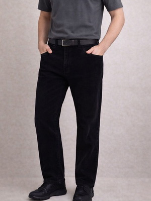 Men's black corduroy pants H&M used regular fit