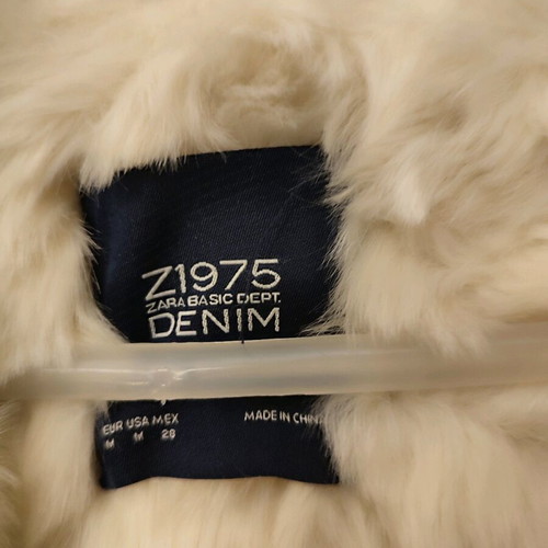 Denim camouflage parka jacket like new with fur, size M oversized