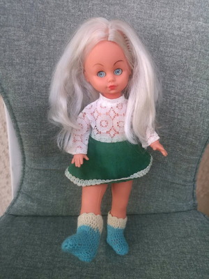Vintage plastic doll used from the 1970s height 30cm