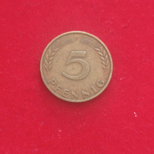 German 5 Pfennig coin used