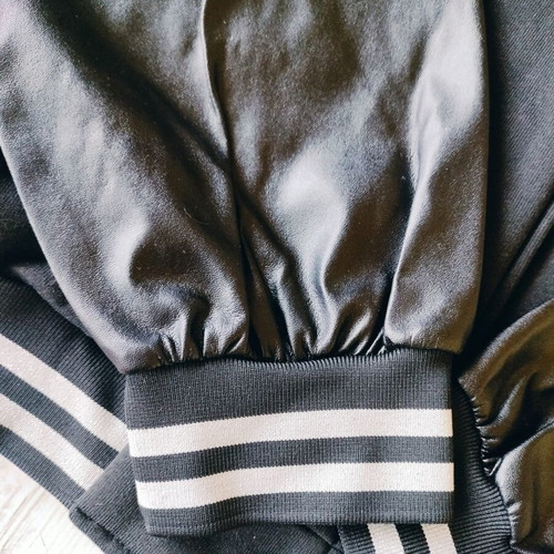 Shein jacket new, black with leather sleeves