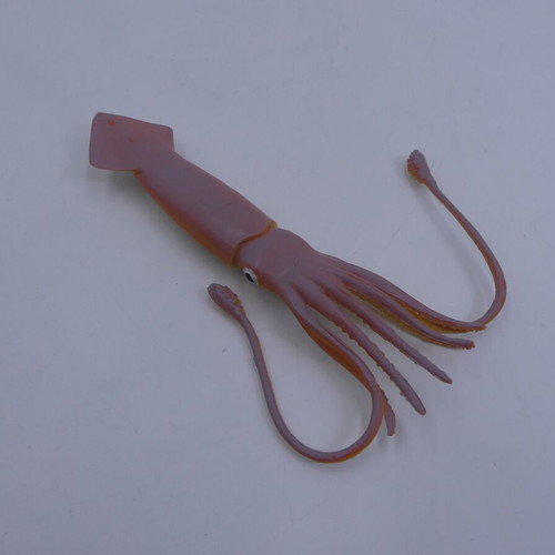 Pink Squid Toy Calamari figure used, plastic toy 5.5"