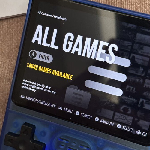 Icy Blue Retro Custom Handheld Console with 14,000+ Roms