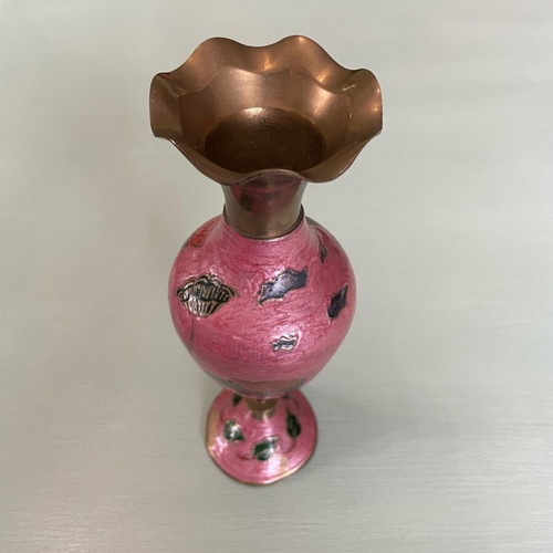 Bronze vase used, painted with enamel from Metsovo