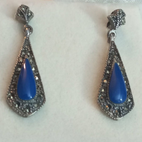 Silver 925 vintage earrings with marcasite used
