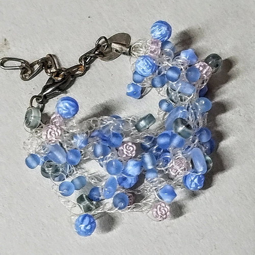 Blue bracelet used, fits any size