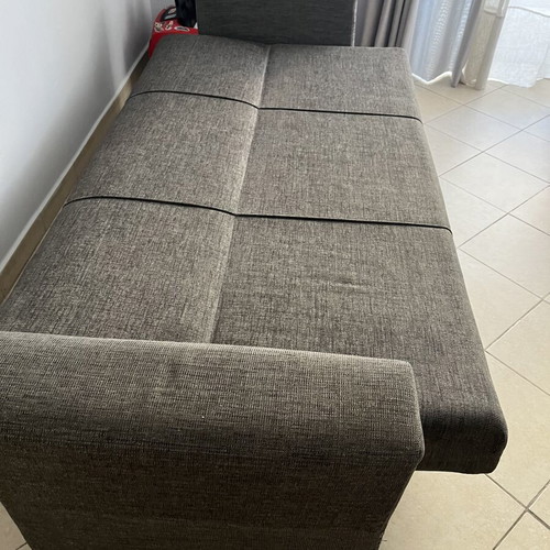 3-seater and 2-seater sofa beds with storage, grey