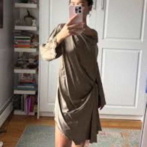 Donna Karan silk dress tunic large green like new