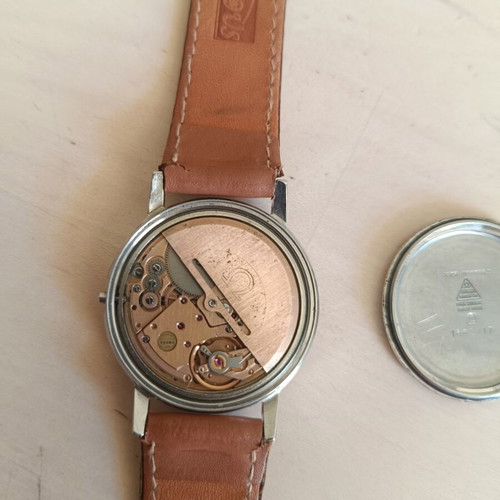 Vintage Omega wristwatch used, gray, men's