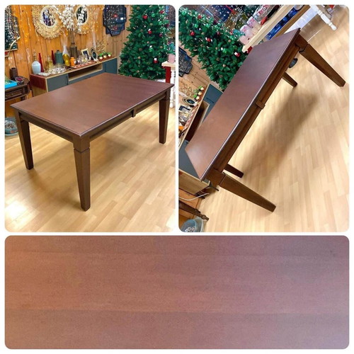 Handmade mahogany dining table, solid wood, 8 seats