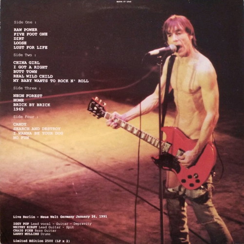 Iggy Pop Berlin 91 vinyl used, 2LP, rock