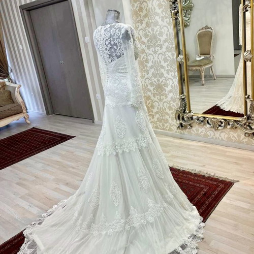 Wedding dress with lace vintage style, like new, size L