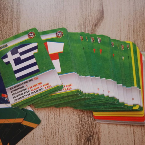 Football board game used with cards