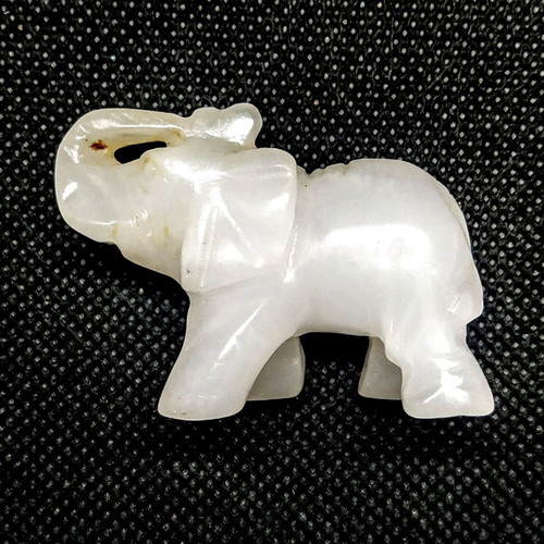 Small Elephant Figurine Made of White Nephrite Like New