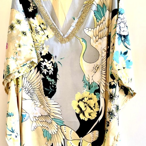 Caftan dress with Japanese pattern like new, one size