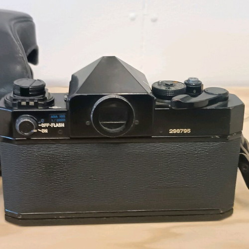 Canon F-1 with 50mm f/1.4 lens used with original leather case