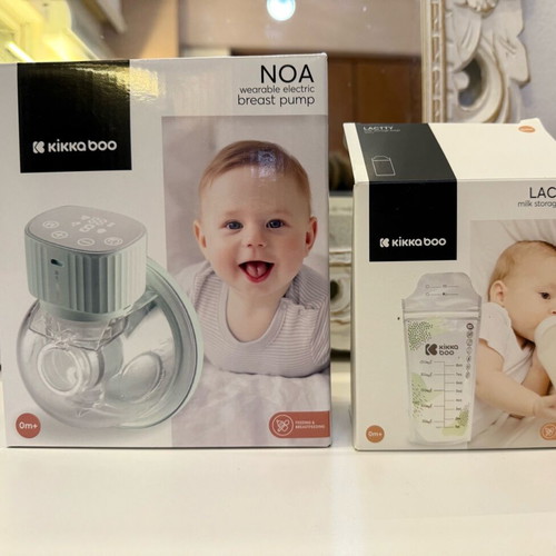 Kikkaboo electric wireless breast pump like new with 48 storage bags