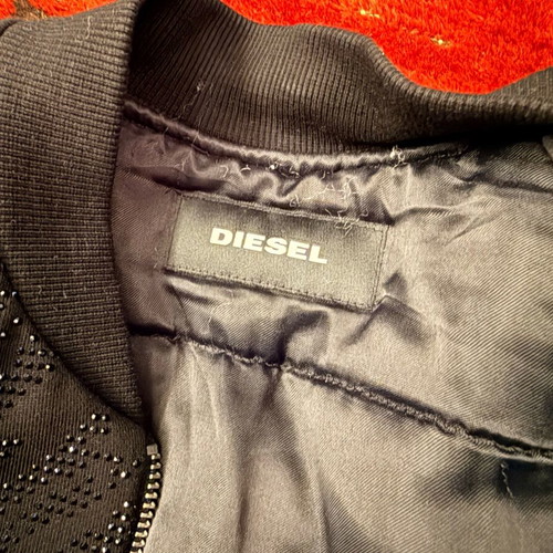 Diesel bomber jacket black with subtle rhinestone design, like new, kids XXS