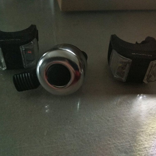 Bike lights and bell like new