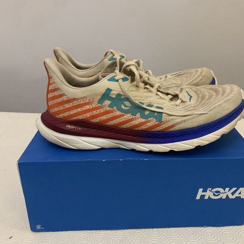 Hoka Mach 5 running shoes used, size 47 1/3, white