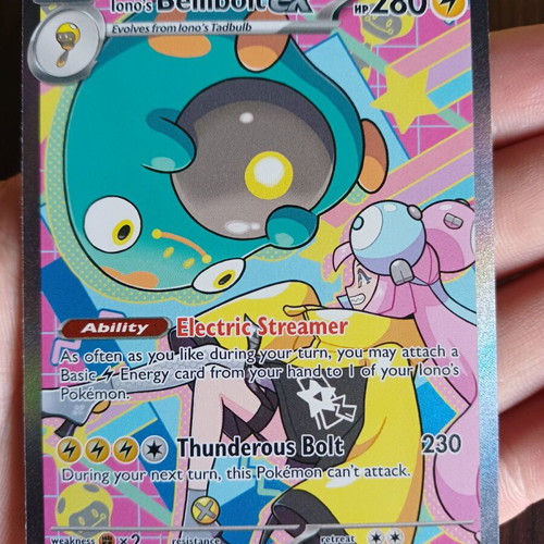 Iono's Bellibolt ex Pokemon card like new from Ascented Heroes set