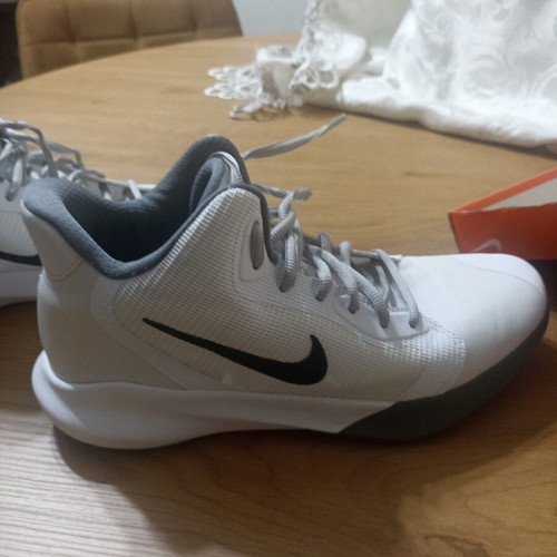 Nike Precision 3 athletic shoes like new, size 44, white and gray