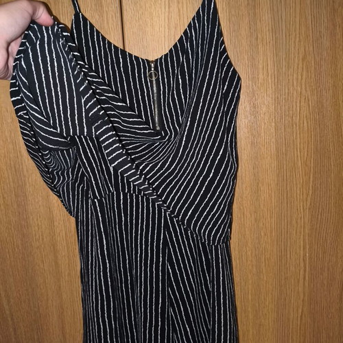 Mango Casual Playsuit striped black and white size S like new