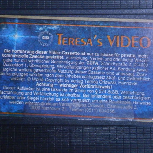 Teresa's Private Fantasies VHS used, vintage video cassette