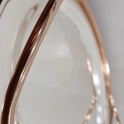 Silver-plated tray used, with rose gold wear