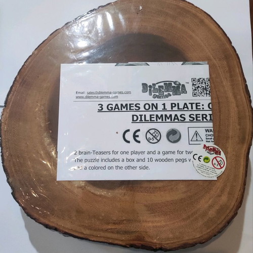 Wooden puzzle 3 Games in 1 Plate by Dilemma Games new