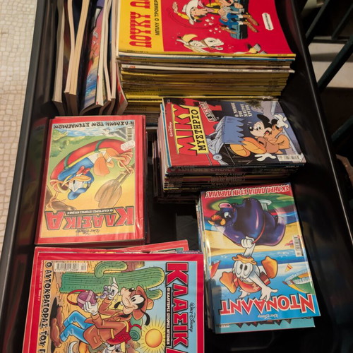 Comic collection used with Mickey Mouse, Donald, Lucky Luke, Asterix