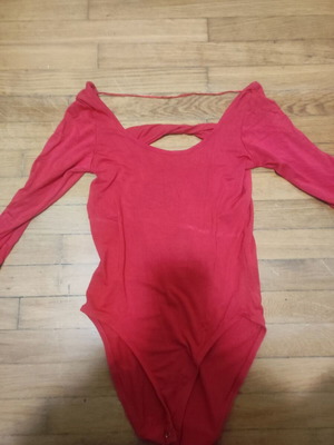Bershka red bodysuit with open back, like new, size S